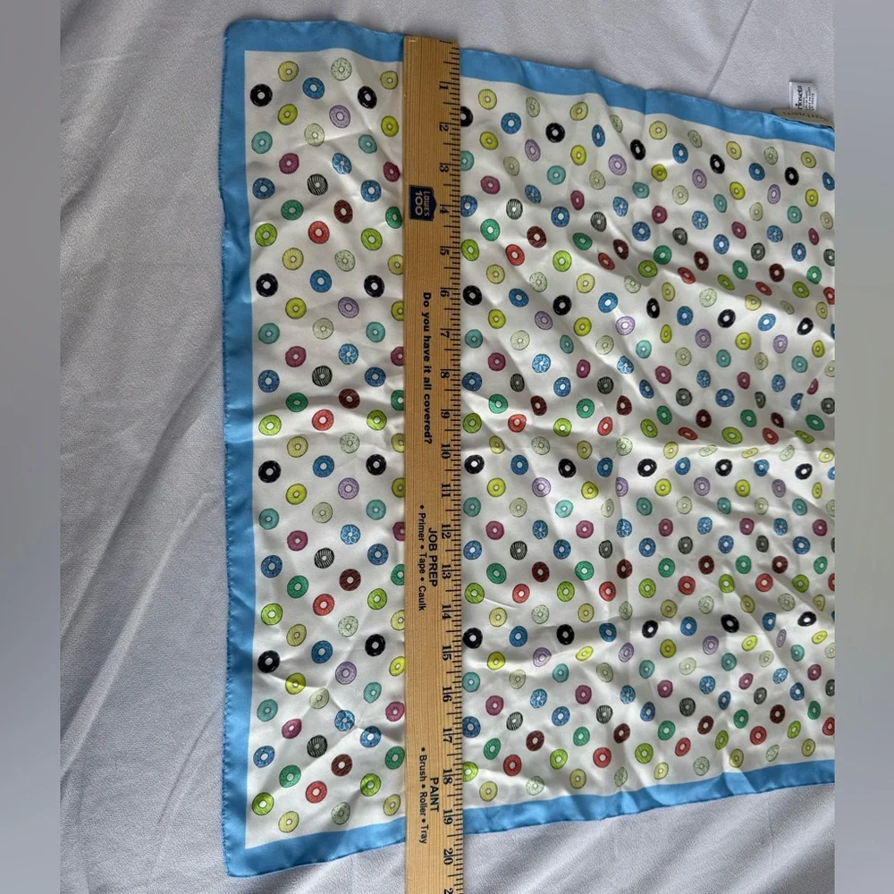 Larioseta x‎ Barbieri Women's 100% Silk Square Scarf Doughnuts Italy Baker